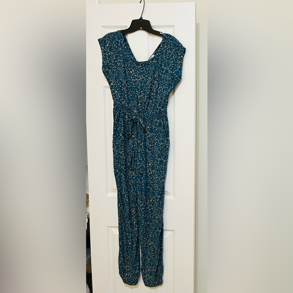 Bar III Teal Floral Jumpsuit